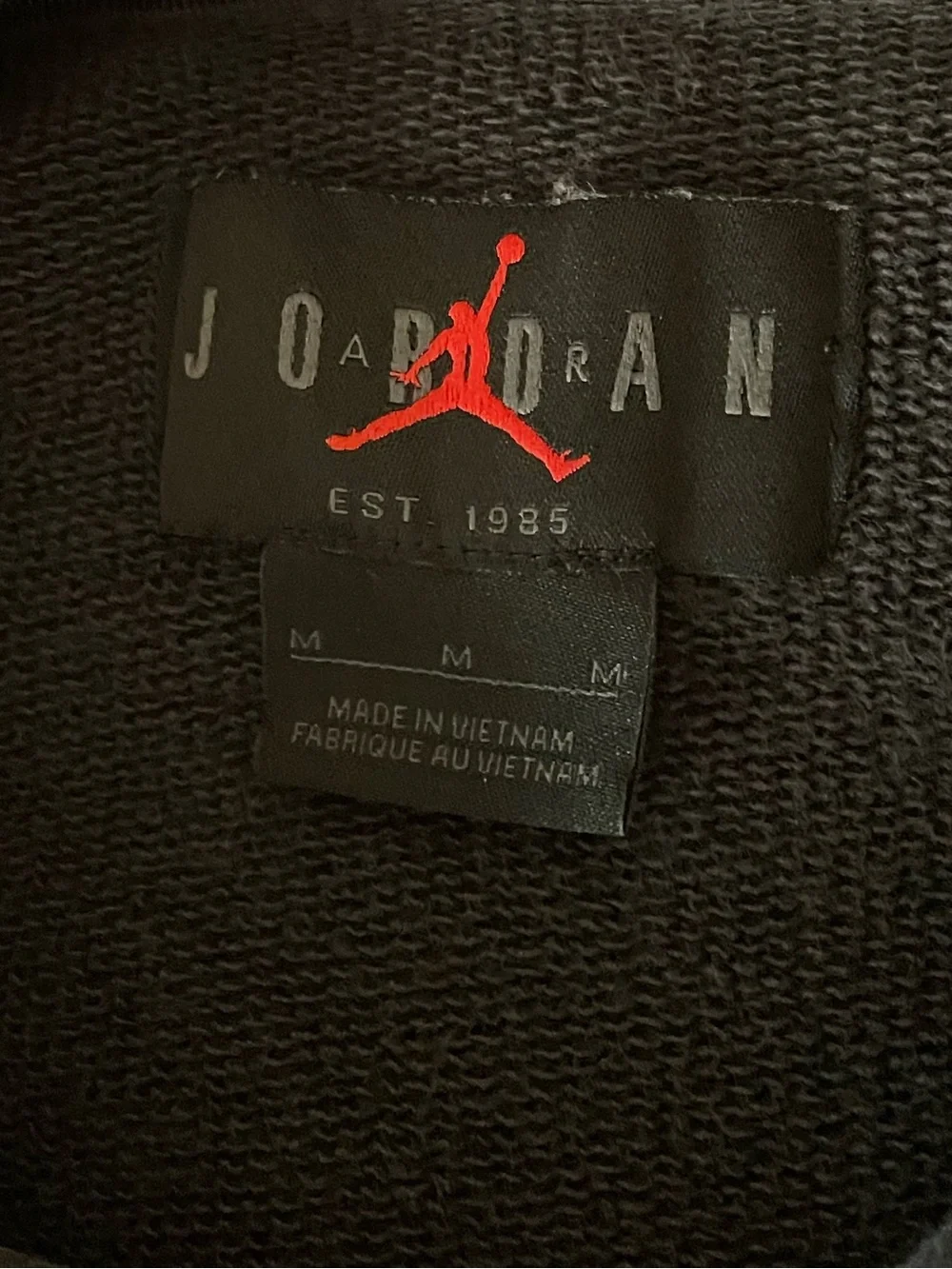 Air Jordan Wordmark Fleece Pullover Hoodie Sweatshirt Gray Men’s Size Medium